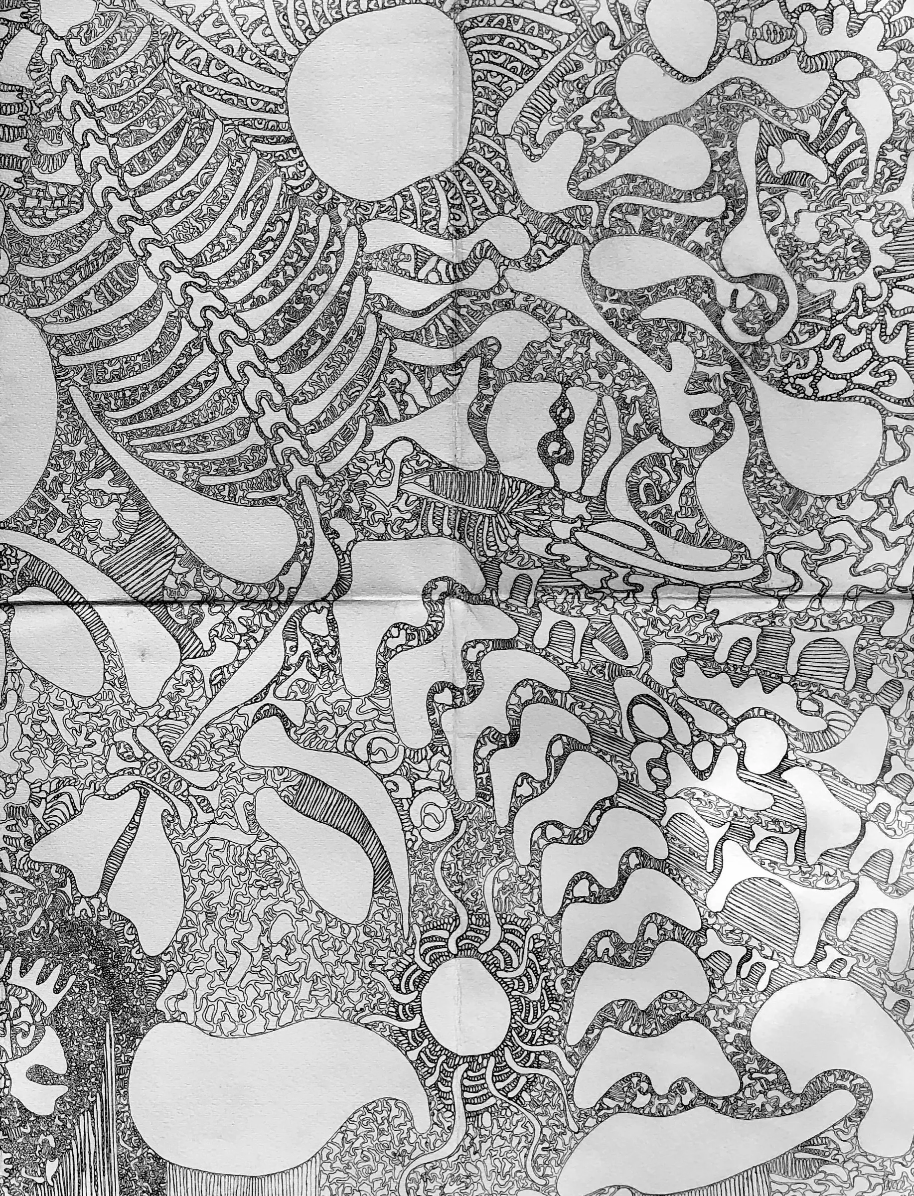 Ink drawing from an early sketchbook series, plain paper background.